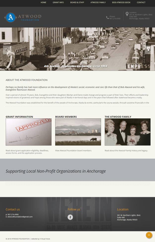 atwood foundation website design 